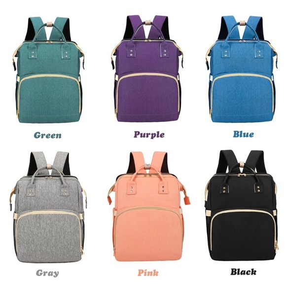 Diaper Backpack Changing Station Baby Crib Purple - Picture 6 of 6